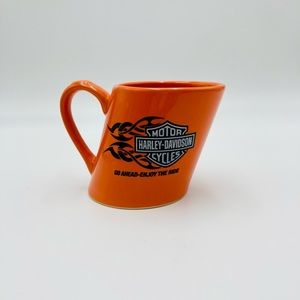 Harley Davidson Mug 2007 Orange Slanted Go Ahead Enjoy The Ride Coffee Cup  Mug